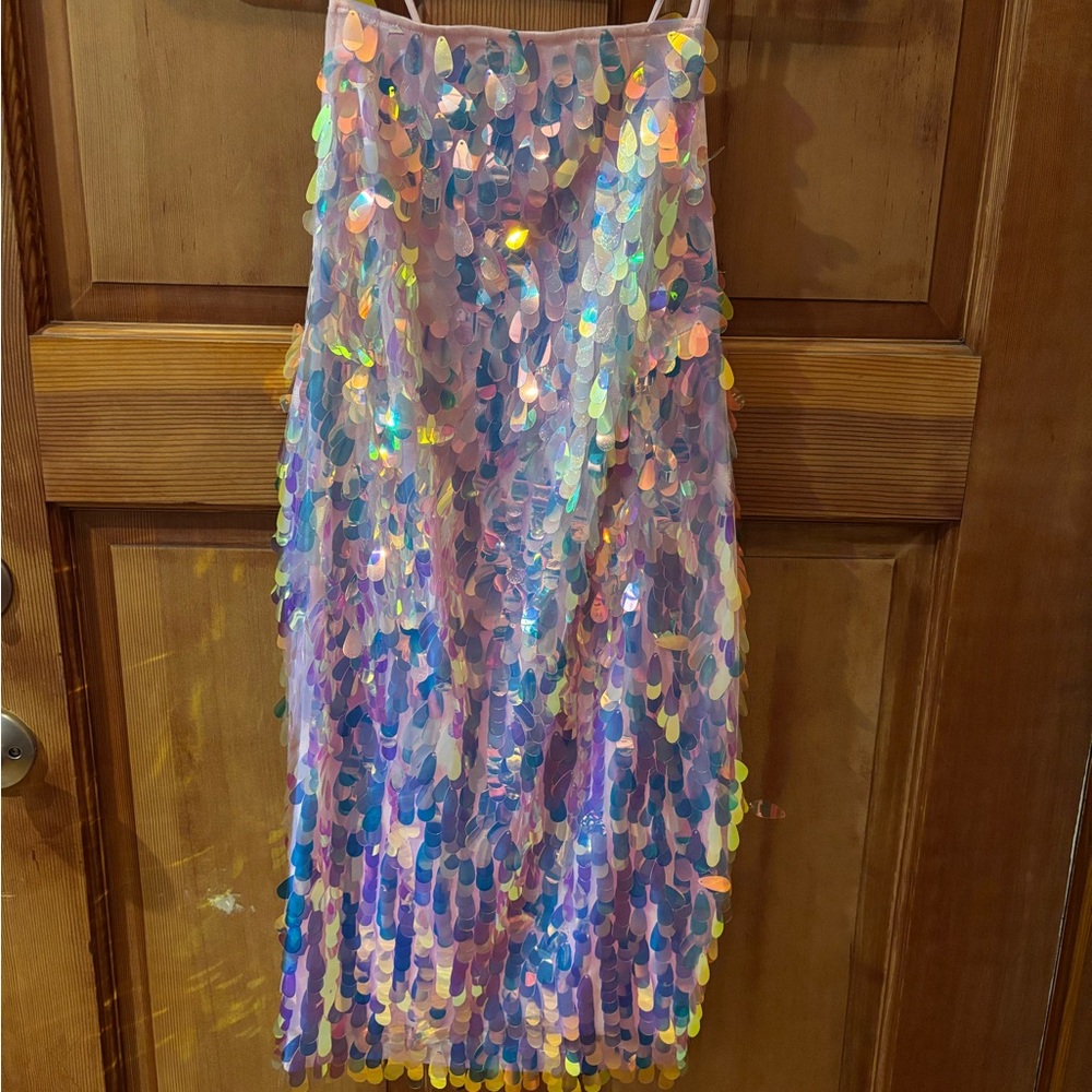 Vibrant Multicolor Iridescent Sequin Dress